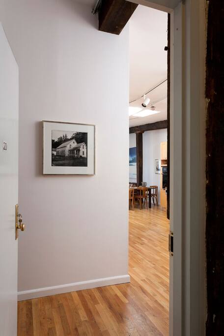 View from entry door into apartment