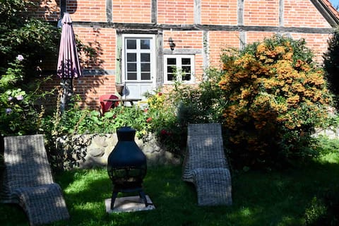 Mecklenbü with pond, fireplace, sauna and hot tub