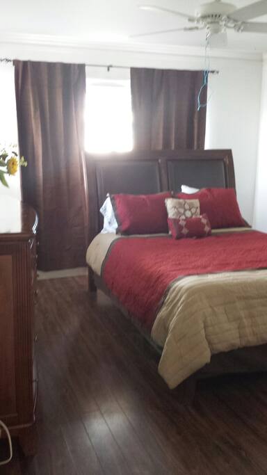 master bed -king size, the room is very big, bathroom is also big, large roman tub