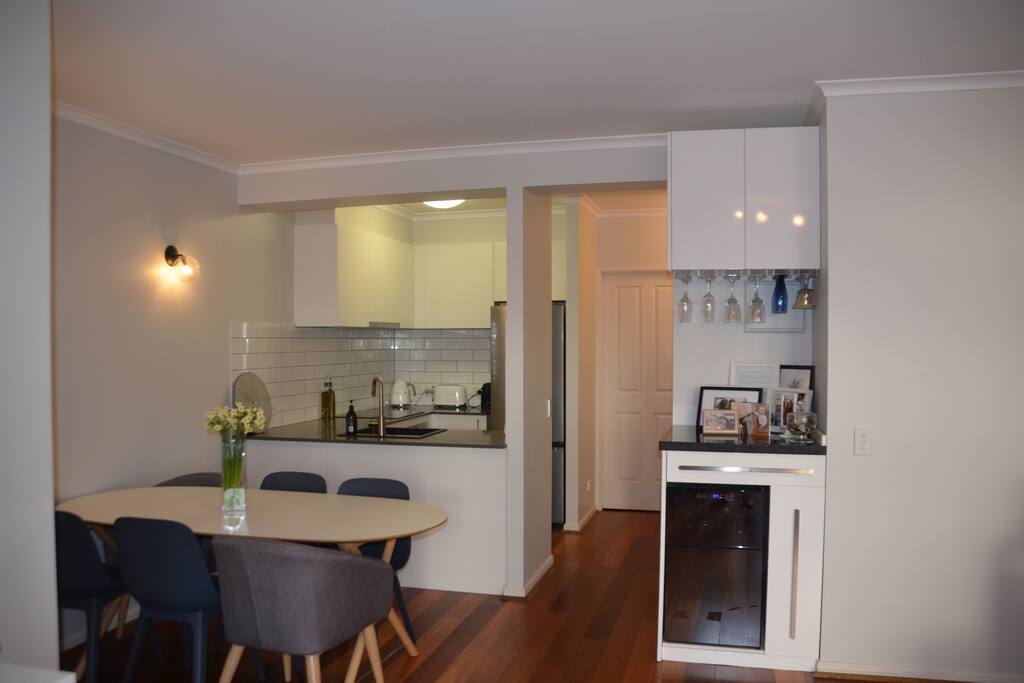 View of dining and kitchen