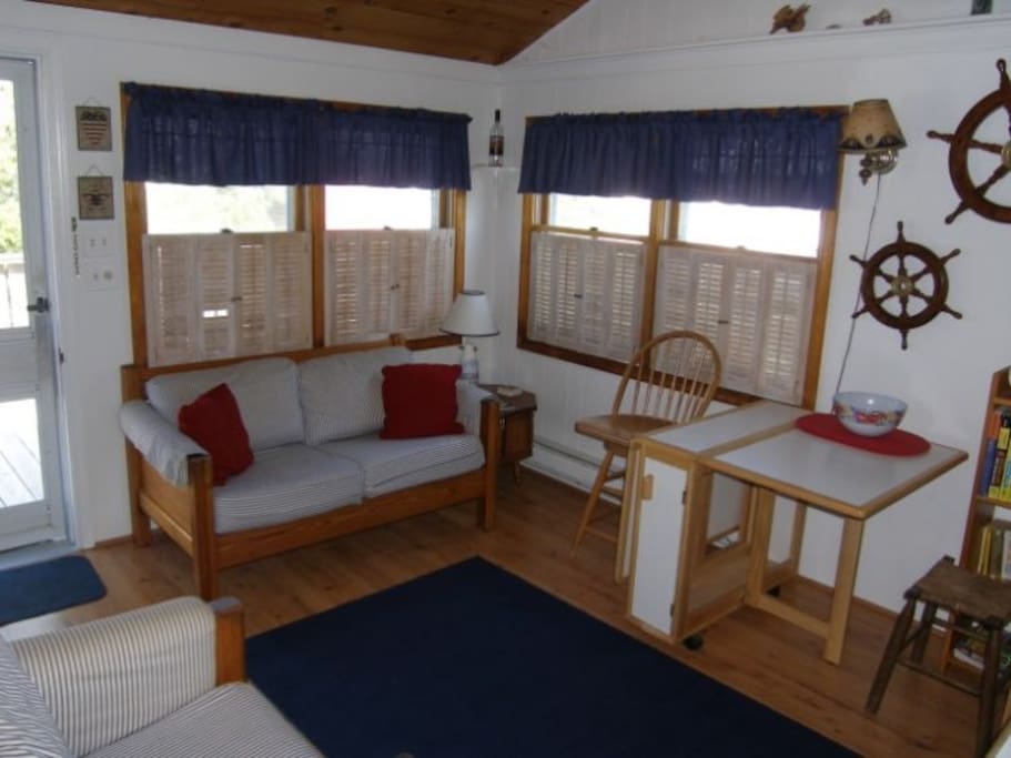 Living room with new wood flooring