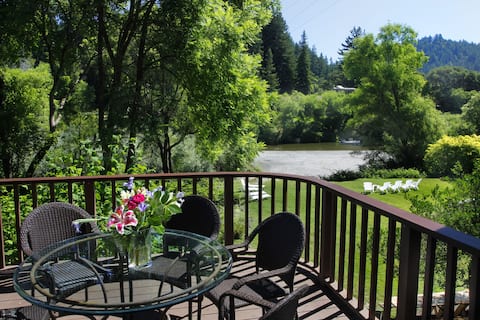 Popular Airbnb listing: Riverwood Cottage - Hot Tub, Direct River Access! in Monte Rio