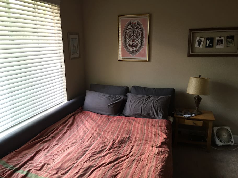 Pull-out sofa is a really comfortable queen-sized bed.