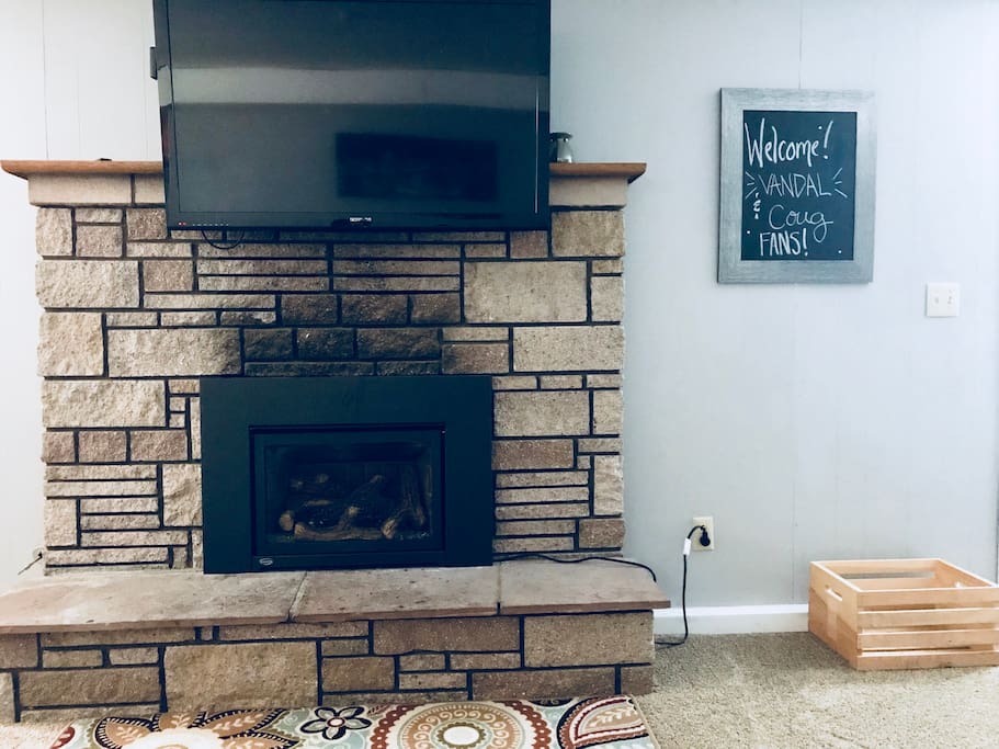 TV with Roku; new gas fireplace