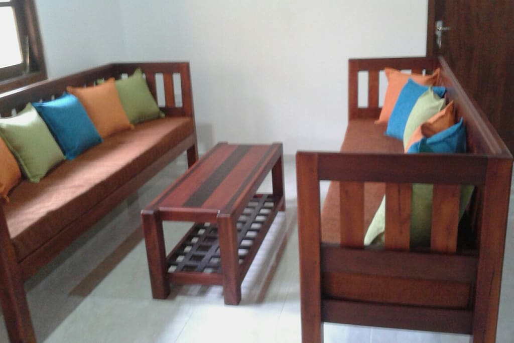 Quality timber furniture throughout apartment