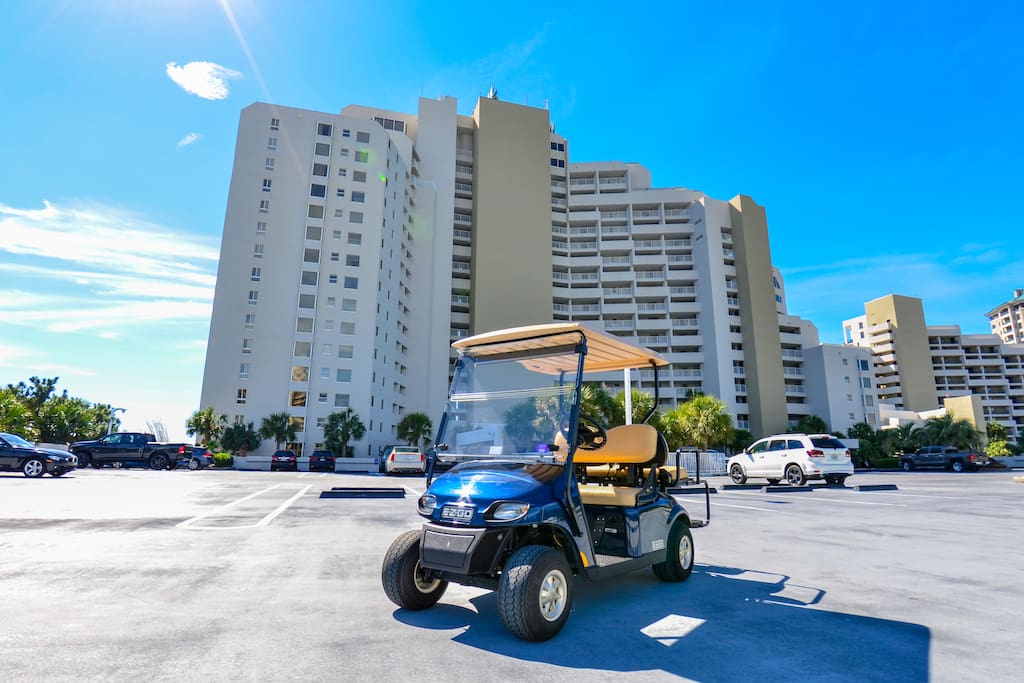 Beachside Two Building and our Golf Cart for your use