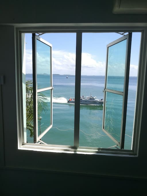 Living room's window face the sea