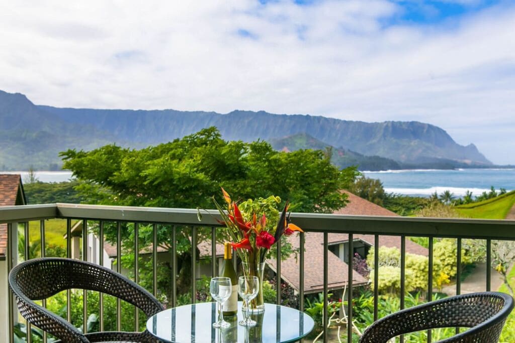 New lanai furniture overlooking the North Shore surf