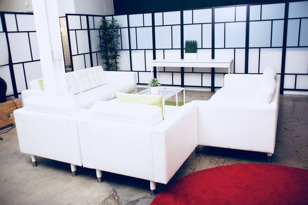 Seating area great for intimate conversations, group gatherings, meetings and also sleeps two.