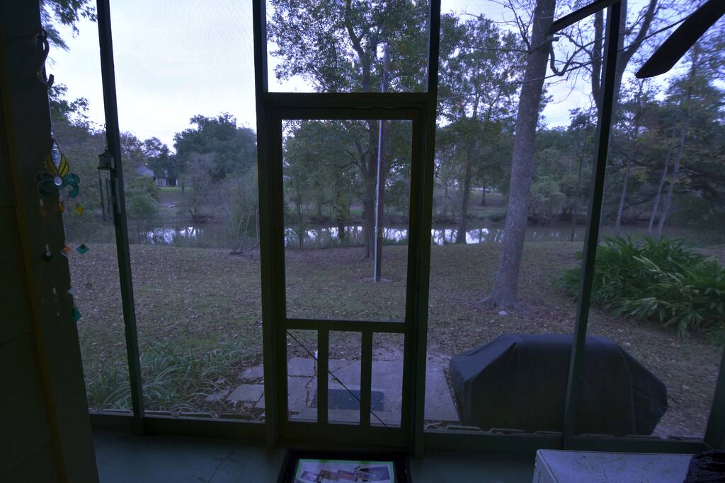 Back Screened Porch off of Kitchen facing Bayou Teche