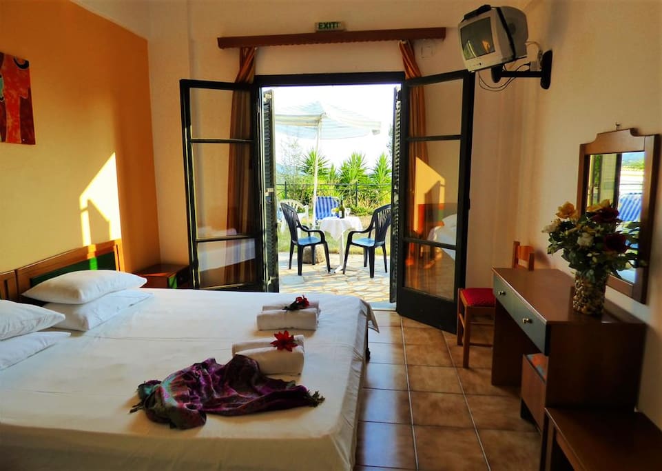 The bedroom with the double bed