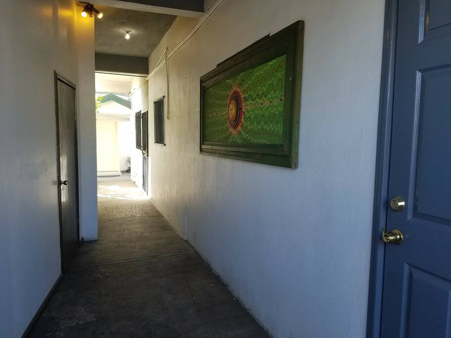 Gated walkway to the apartment