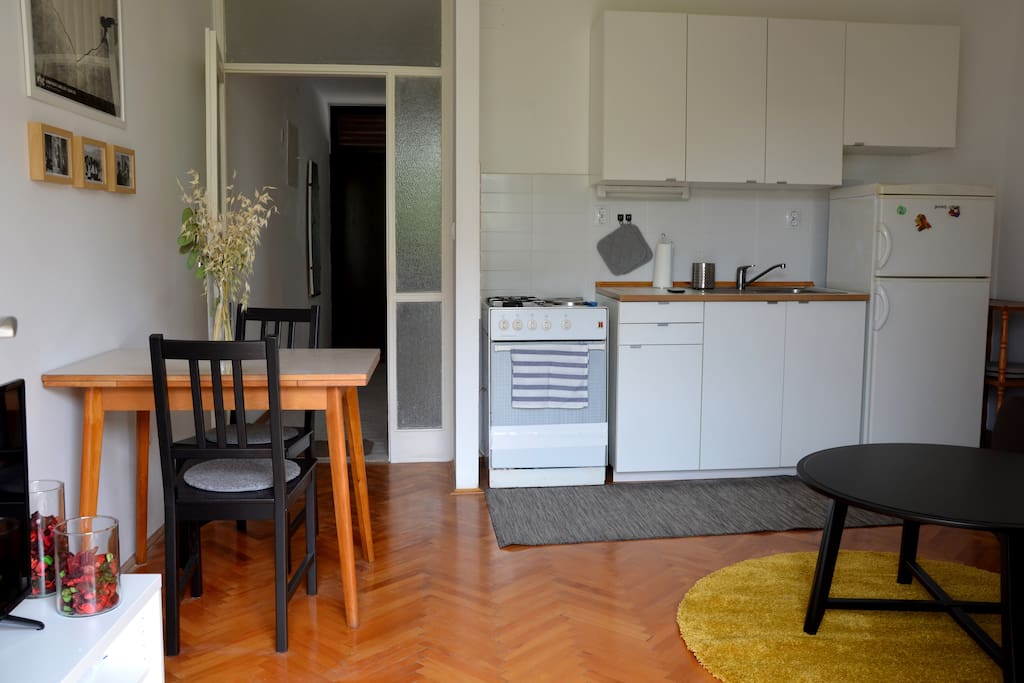 Living area with kitchen
