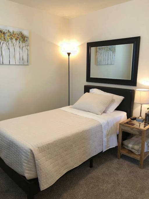 The South Room comes with 12' Memory Foam twin-sized mattress.