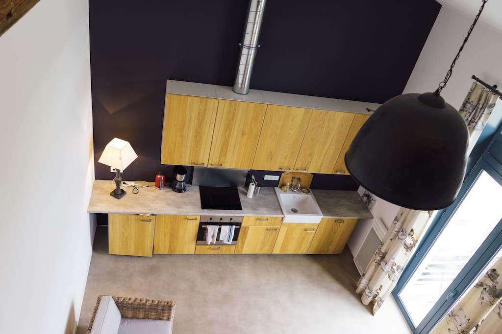 Vu de la pièce commune depuis la mezzanine