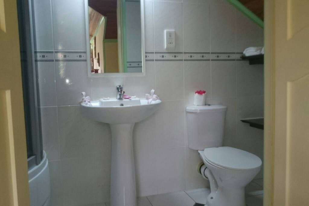 Private en suite with shower/ bath.