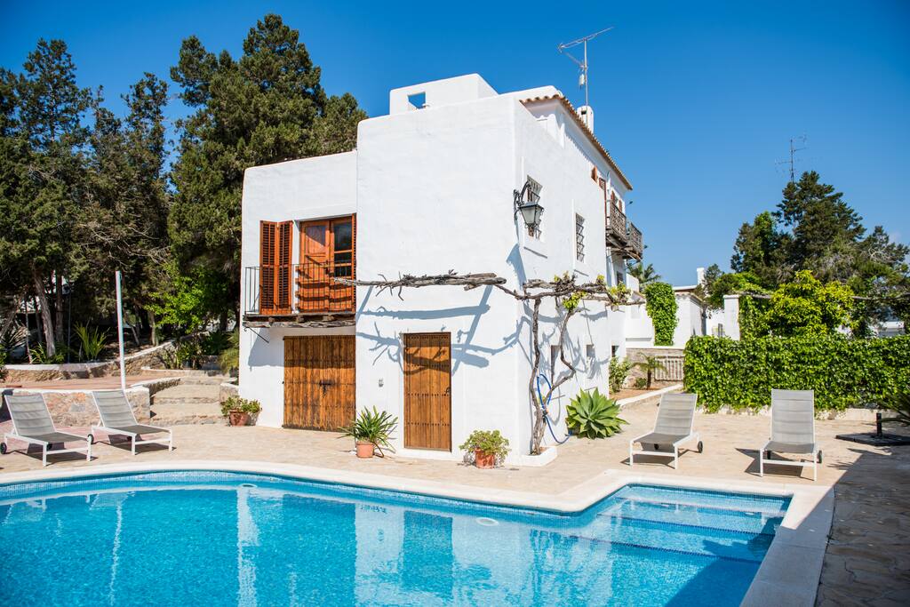 beautiful facade of rustic Spanish villa