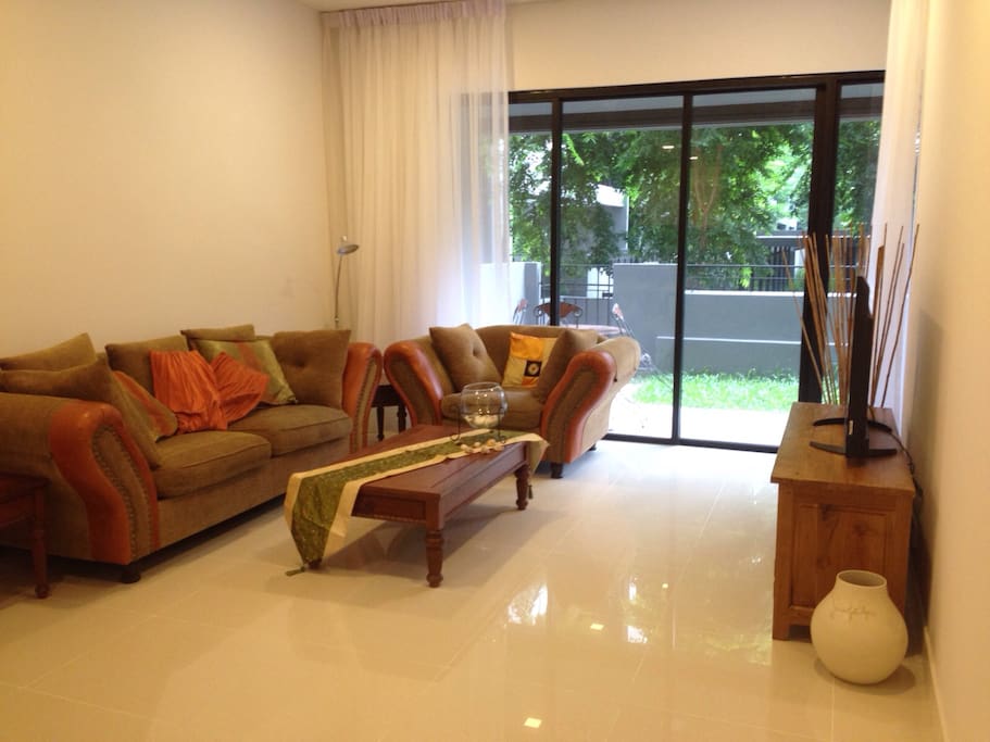 Living room overlooking garden