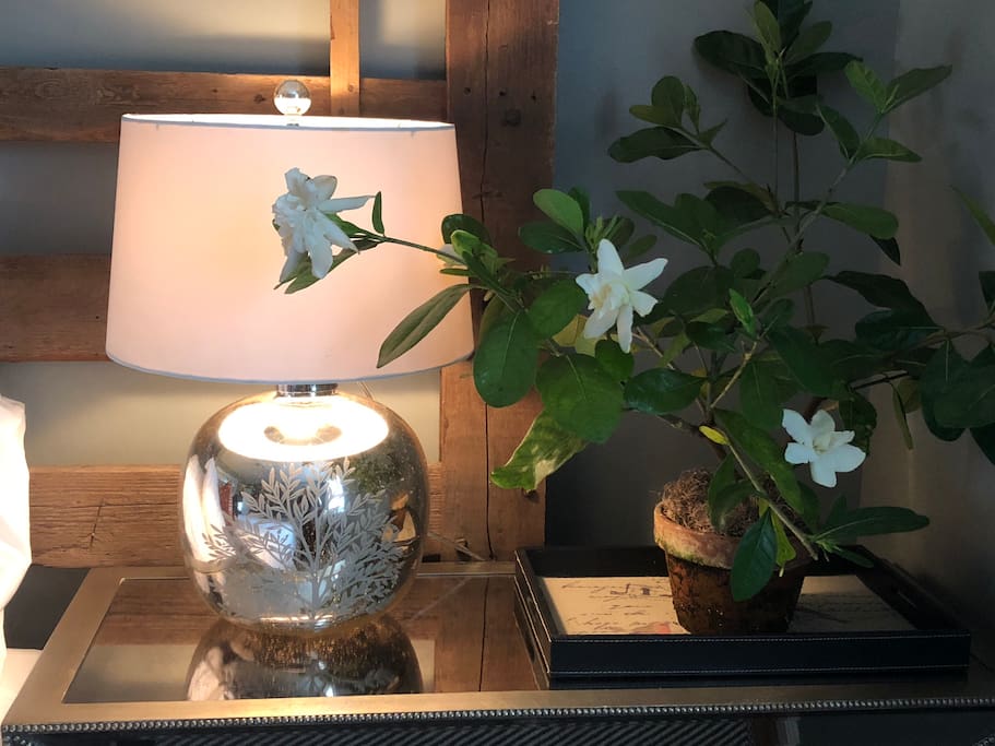 Seasonal flowers when available in Bedroom 1