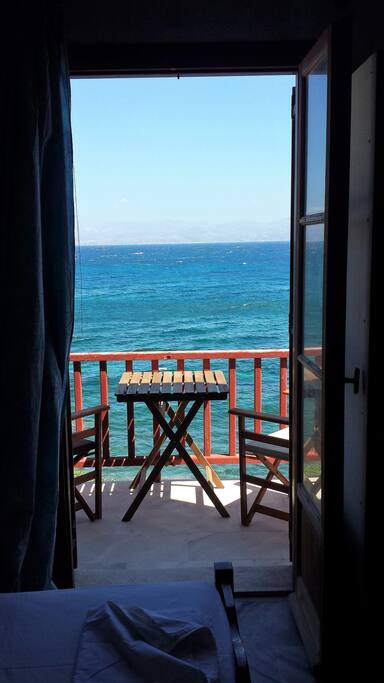 By the sea...View to Naxos island.