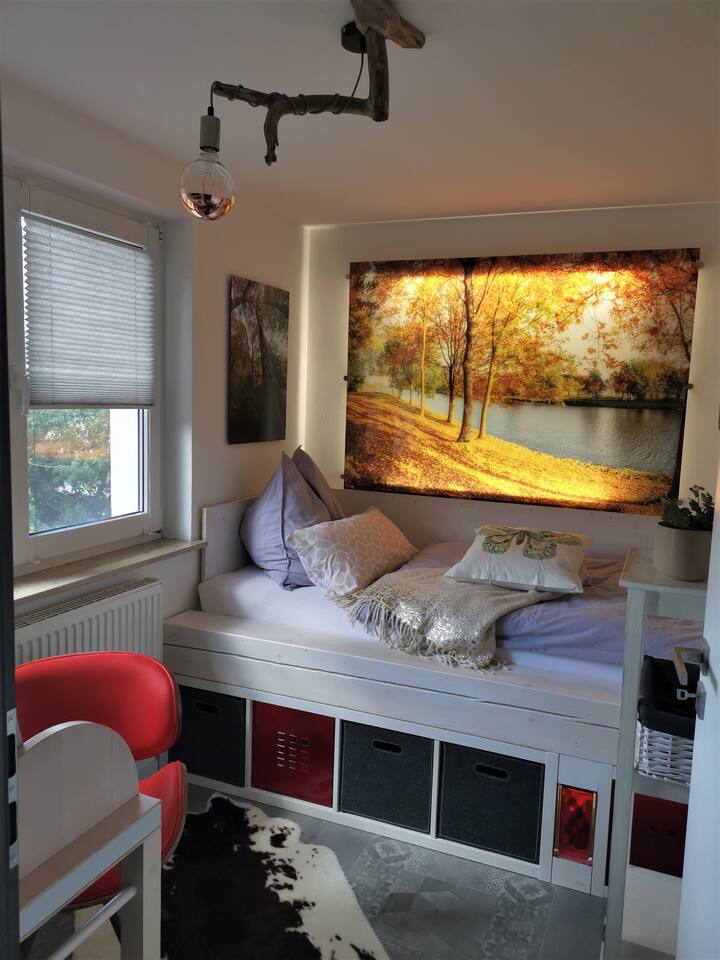 Chambre avec lit de 1m