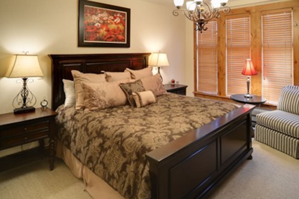 Master bedroom with large master bathroom