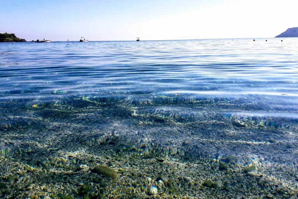 The sea in front of the house is brilliant.