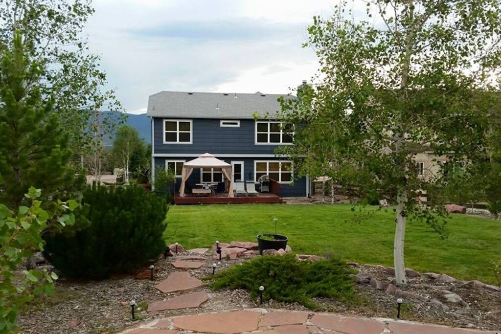 Back of the house from the fire pit area.