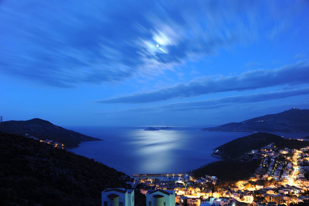 ocean view at night