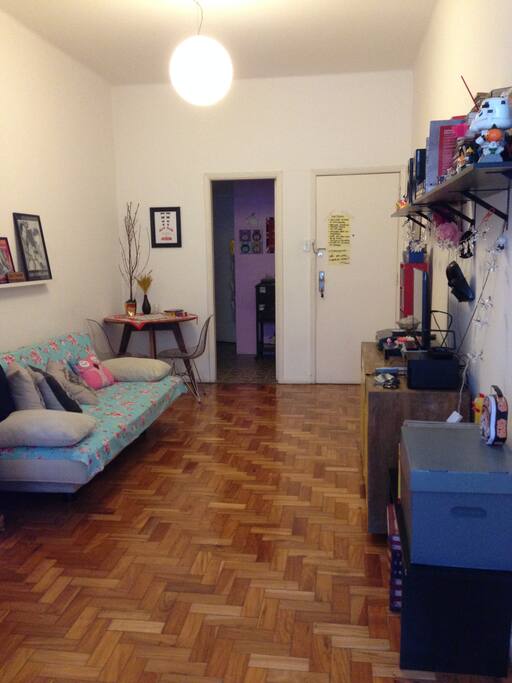 Small kitchen on the back, microwave, oven, fridge, everything you'd need.