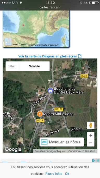Vue satellite de Daignac