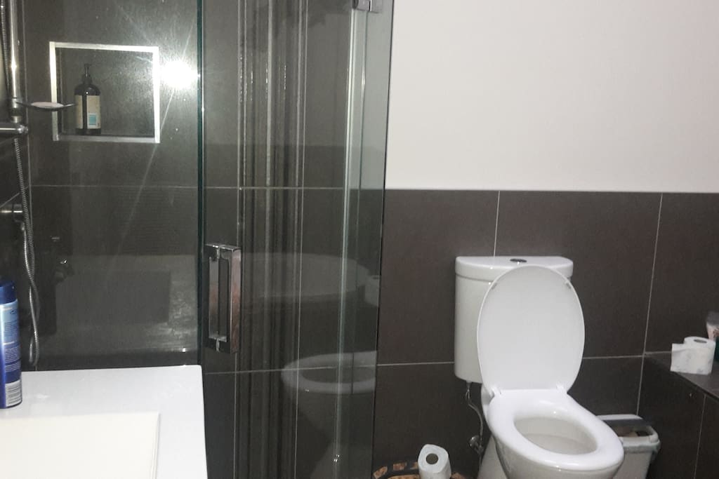 main bathroom - shower and bath