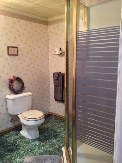 Large bath with shower