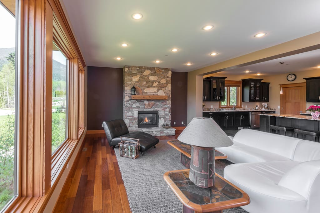Listen to the music by the warmth of the fireplace .