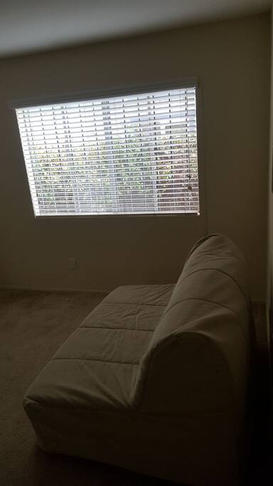 The room and the Futon while its up.