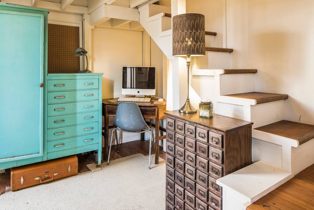 Vintage metal dresser and closet. Super funky