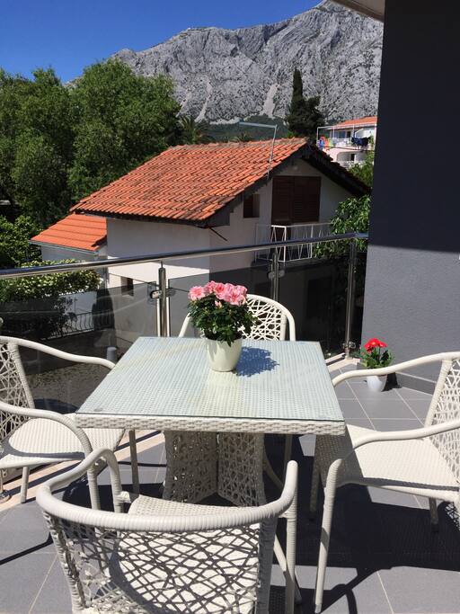 Outside seating with a view