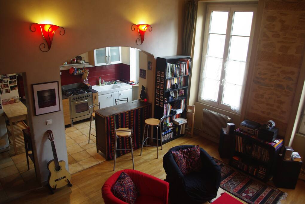 Salon et cuisine attenante