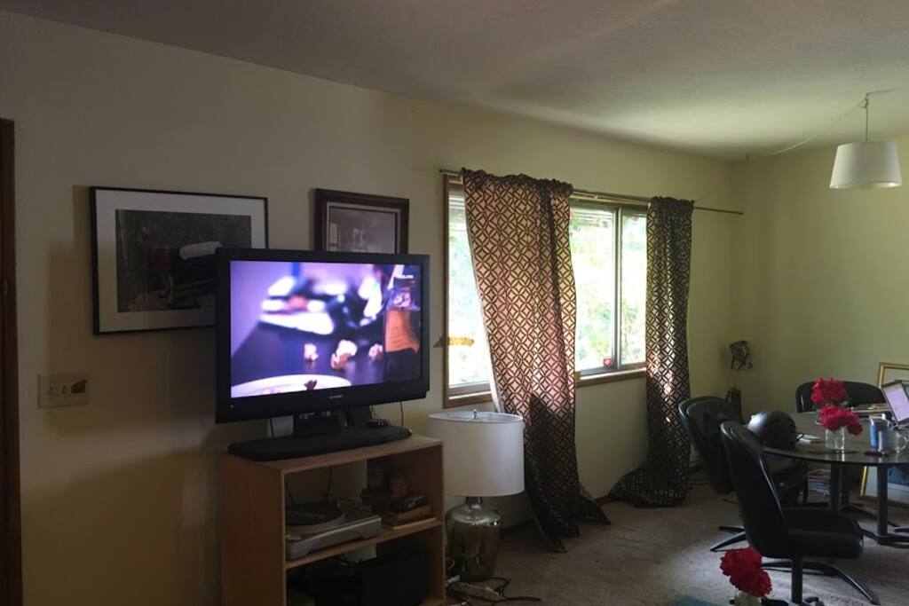 Living room with work table