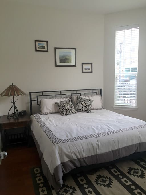 Comfy king size bed.
