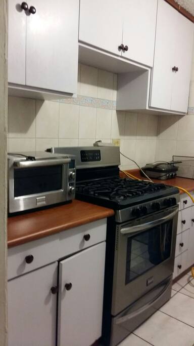 Equipped kitchen available for you to use.