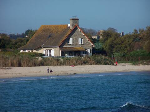 A beachfront villa