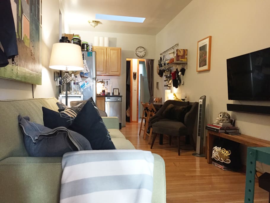 Living Area with TV & Skylights