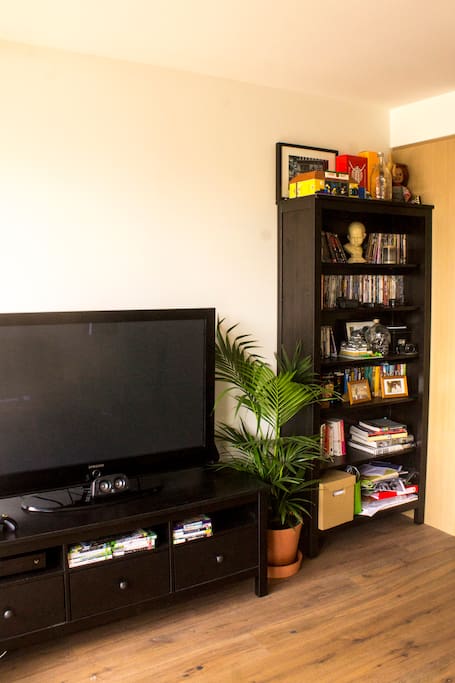 Lounge Room - very large TV featuring Xbox One, Netflix, Stan, audio jack, HDMI and HDMI to Mini Displayport for Macbook Pro connectivity.