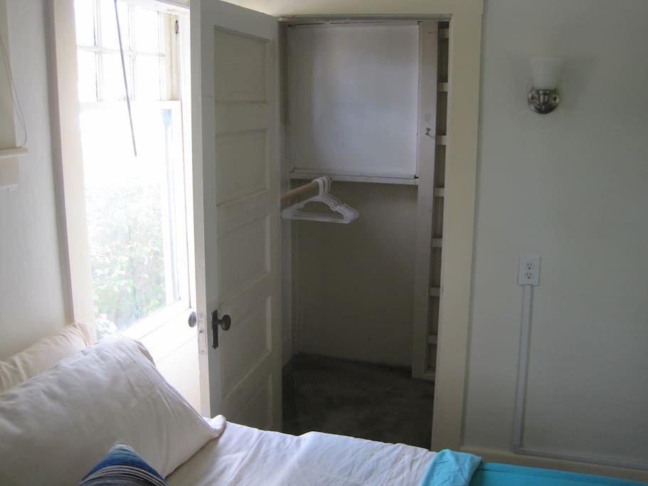 Plenty of closet space to keep your luggage out of the way.