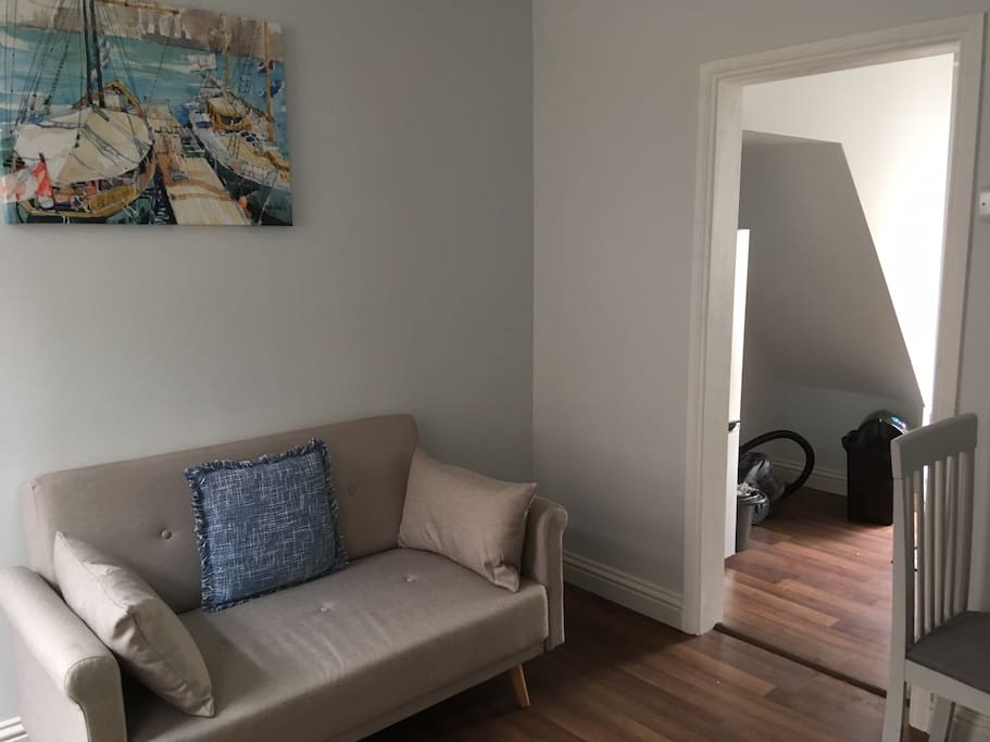 Living room leading into the kitchen