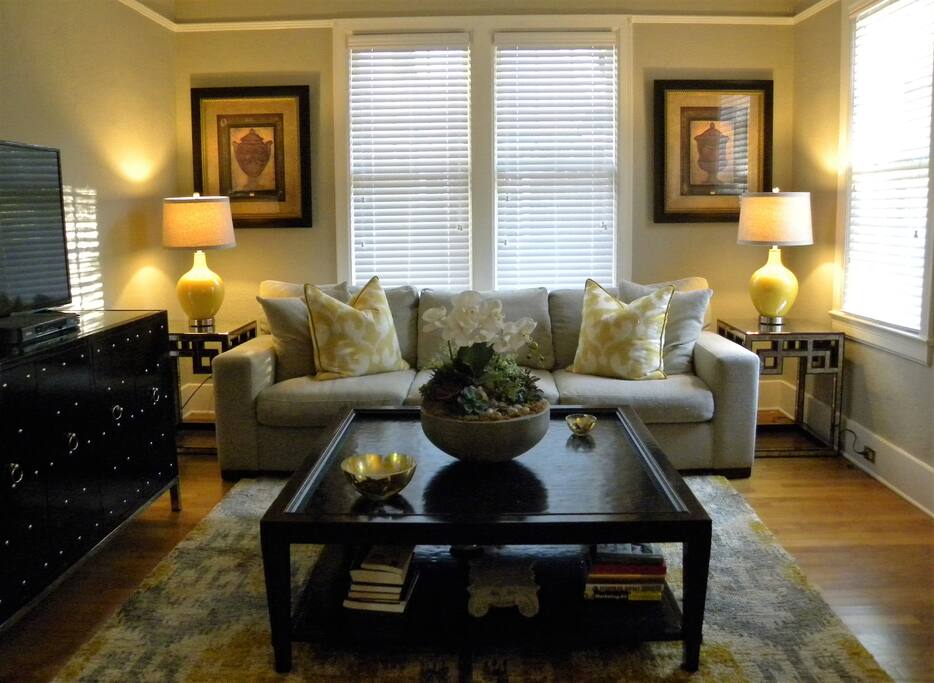 House has designer furniture and antiques throughout.