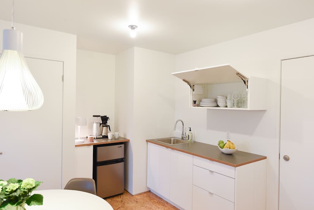Kitchenette (toaster oven has since been added).