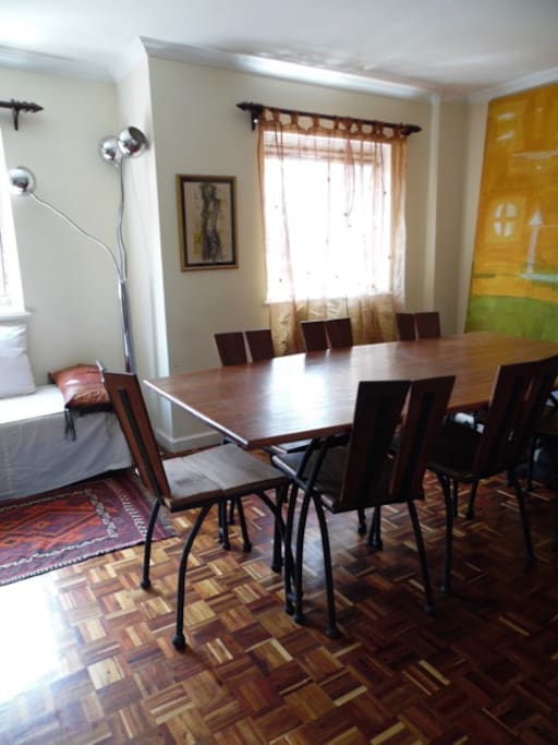 The dining area adjoins the living room