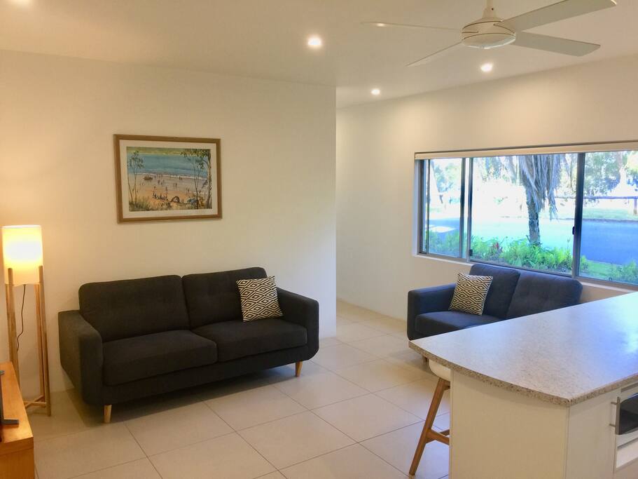 Lounge and kitchen bench